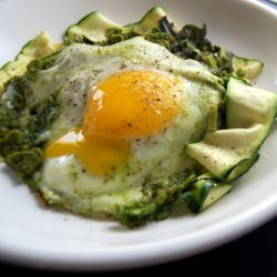Dinosaur Kale, Zucchini, and Egg
