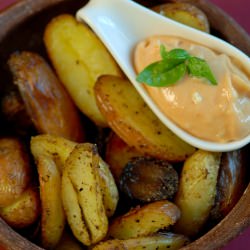 Tomato Aioli with Roast Potatoes