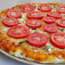 Tomato, Basil, Feta and Garlic Pizz