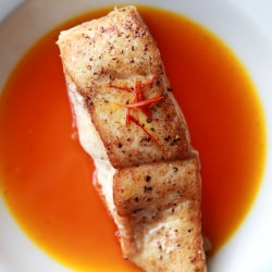 Halibut with a Saffron Broth