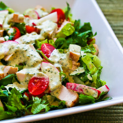 Salad and Creamy Tomatillo Dressing