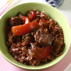 Tomato & Beef Cubes on Mixed Rice