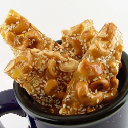 Honey Sesame Cashew Brittle