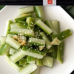 Cucumbers with Smashed Garlic