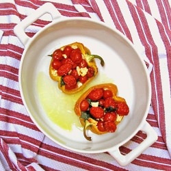 Basil and Tomato Stuffed Peppers
