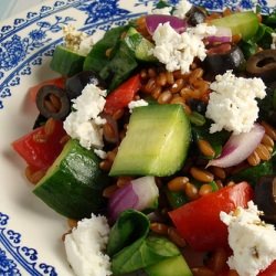 Greek-ish Salad with Spelt Berries