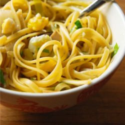 Leek, Mushroom & Egg Linguine