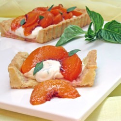 Peach Tart with Basil & Mascarpone