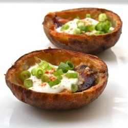 Baked Potato Skins With Chorizo