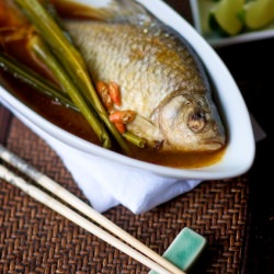 Curry Gravy with Fried Fish
