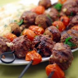Fontina Stuffed Meatball Kabobs