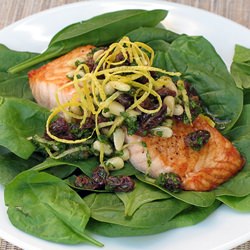 Salmon with Raisins and Pine Nuts