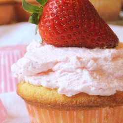 Vanilla Cupcake with Pink Icing