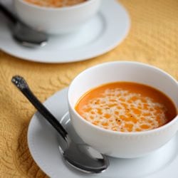 Roasted Tomato Soup, Parmesan Crisps
