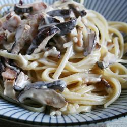 Shiitake and Bacon Alfredo