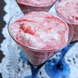 Mousse Rhubarbe et Fraises