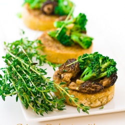 Crispy Polenta, Morels & Broccoli