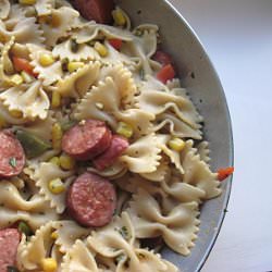 Pasta, Sausage, Corn and Peppers