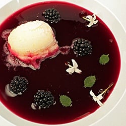 Grape Consomme & Lemon-Honey Sorbet