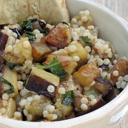Eggplant Basil w/ Israeli Couscous