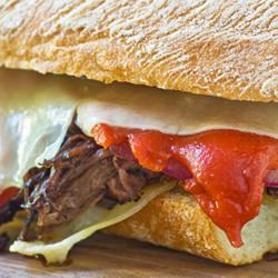 Red Wine-Braised Flank Steak Panini