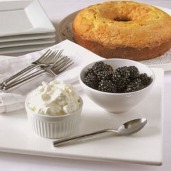 Cornmeal Cake with Berries & Cream