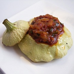 Chorizo Stuffed Pattypan Squash
