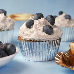 Blueberry Basil Cheesecake Cupcakes