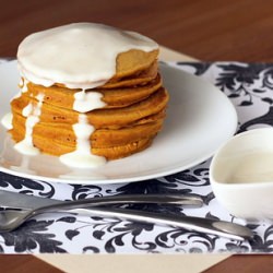 Pumpkin Pancakes-Cream Cheese Syrup