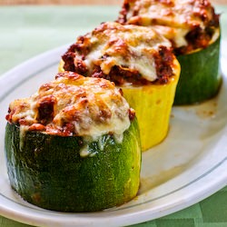 Meat and Tomato Stuffed Zucchini