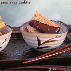 Chocolate Kissed Sesame Cookies