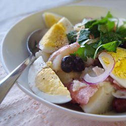 Potato Egg and Olive Salad