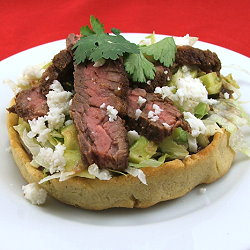 Sope w/ Skirt Steak & Black Beans