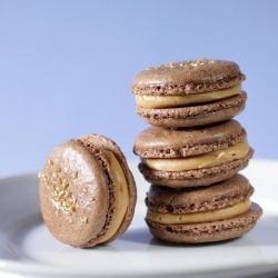 Chocolate and Salted PB Macarons