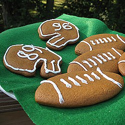 Soft Gingerbread Football Cookies