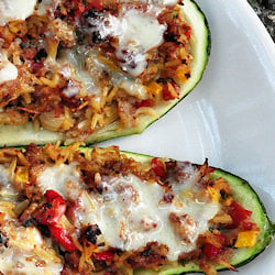 Pasta Stuffed Zucchini
