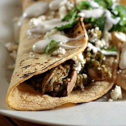 Chicken Tacos with Tomatillo Sauce