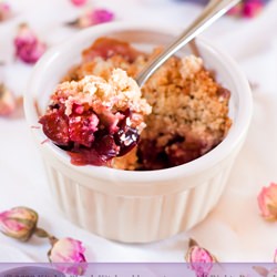 Plum and Rose Petal Crumble
