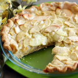 Open Face Sour Cream Apple Pie