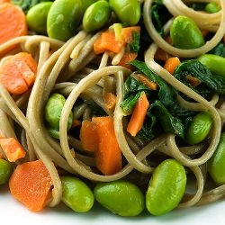 Noodles with Edamame and Carrots