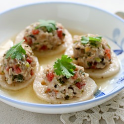 Steamed Minced Pork on Lotus Root