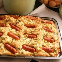 Foccacia with Baby Sausages