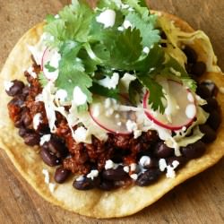 Red Chile Beef Tostadas