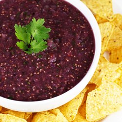 Oven-Roasted Purple Tomatillo Salsa
