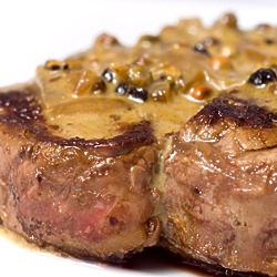 Filet Mignon with Peppercorn Sauce