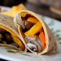 Roasted Mushroom and Pepper Wrap