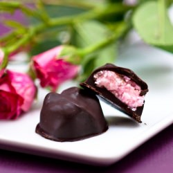 Rose marzipan dark chocolates