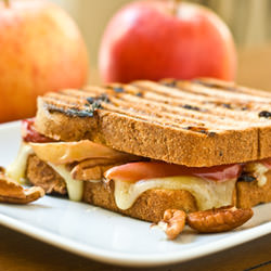 Roasted Apples, Brie & Pecan Panini