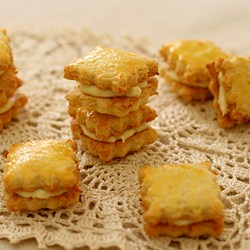 Coconut Sandwich Cookies with Cream