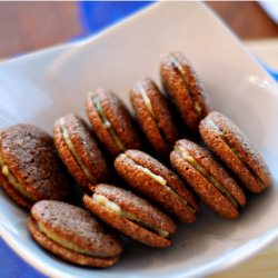 Cocoa Macarons w/ Chestnut Filling